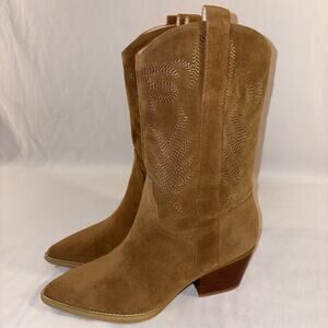 Oasis Society Sephira Camel Short Women's Boots Size 8.5 Soft Brown EUC
